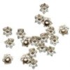 20 4x7mm Antique Silver Star with Dot Bead Caps